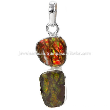 El último diseño de la piedra preciosa de Ammolite 925 joyería pendiente de la plata esterlina